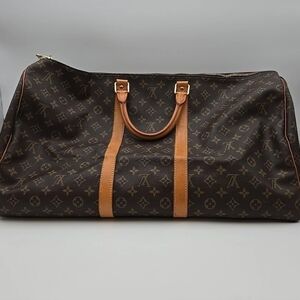 AUTHENTIC Louis Vuitton Monogram Keepall Bandouliere 50 Hand Bag